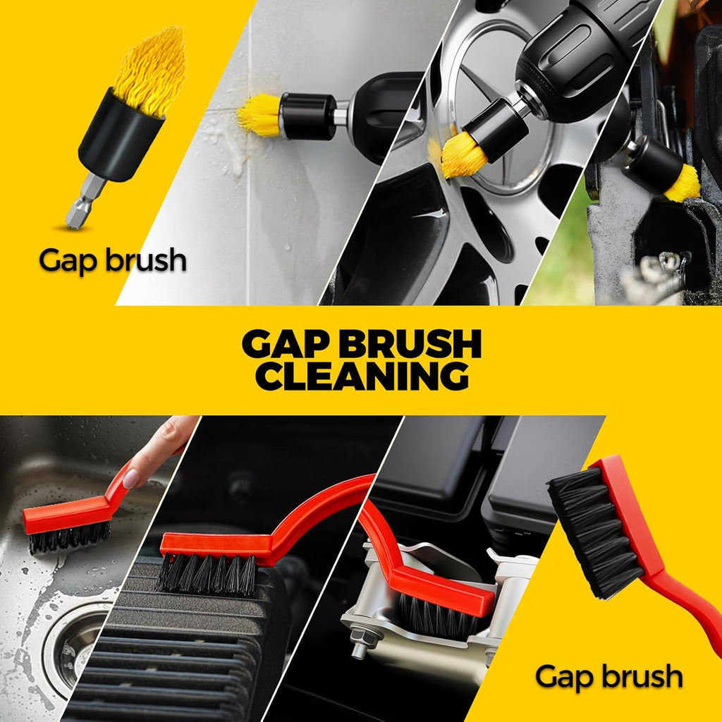 22Pack Drill Brush Attachments Set,Scrub Pads & Sponge, Buffing Pads,Power Scrubber Brush,Car Polishing Pad Kit,Wax Applicator Pad,Car Cleaning Kit,Masonry Brushes,Cleaning Supplies